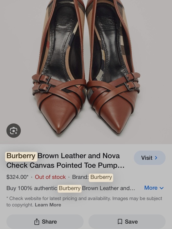 Burberry Shoes - Burberry Brown Leather Pointed-Toe Pumps with Buckle Straps